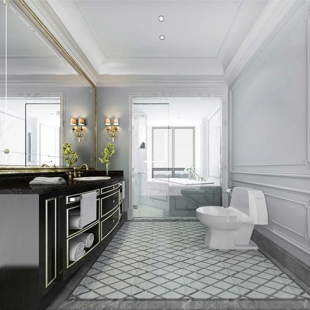 Luxe badkamer met inloopdouche en natuursteen